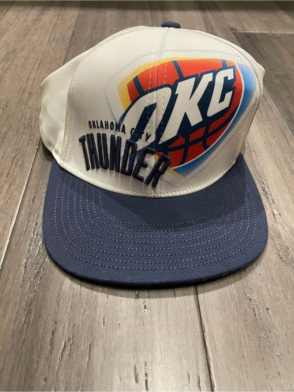Oklahoma City Thunder Adidas Adjustable Hat NBA Basketball Cap Blue White OKC
